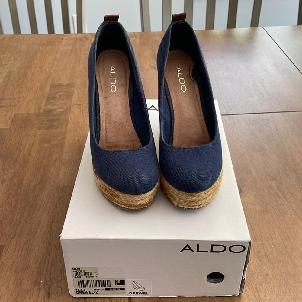 Aldo Drewel wedge, Navy 7.5 (EU 38)